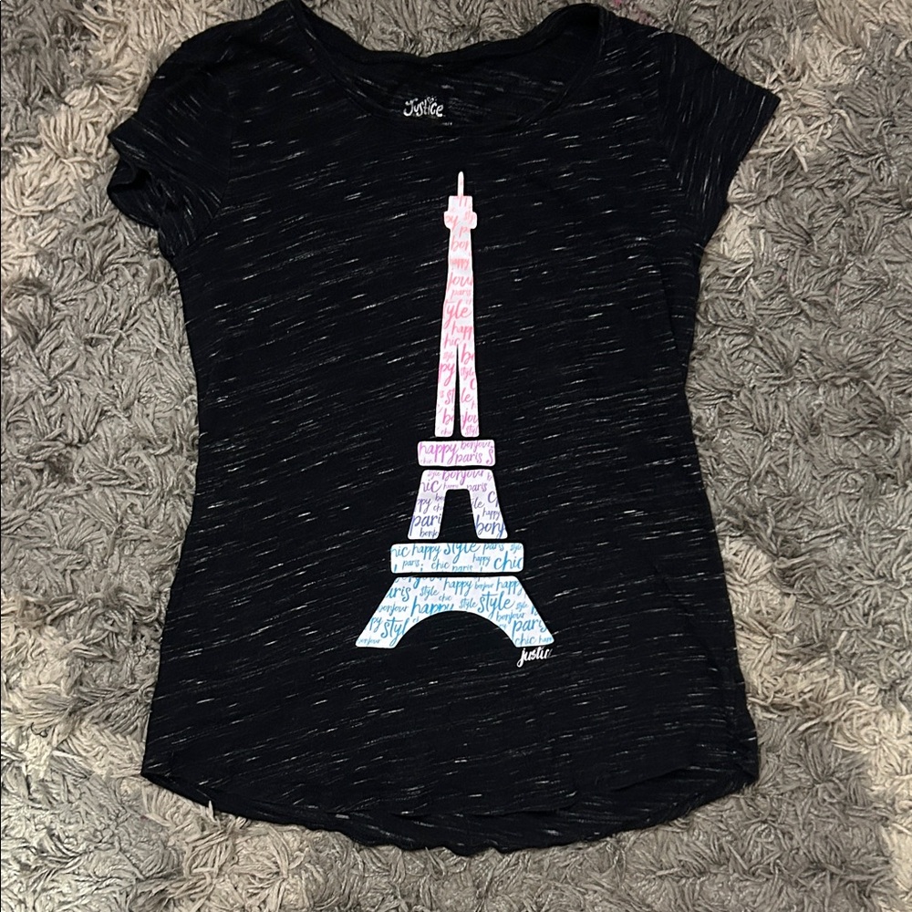 Justice Tee W/ Colorful Eiffel Tower